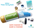 Indoor Water Bank Saving Eco-Kit| CHANGE | faucet, toilet, aerator, low flow shower head water conservation