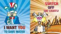 Foil Conservation Sticker Savers | Save Water Turn off Lights | Fun Characters Educational product