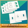 48 Gasket Covers, Jumbo Pack Electrical Outlet & Light Switch Plate Draft Stopper Foam Gaskets