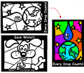Fun Stained Glass Coloring Sheets - Window Water Saving Messages | Children's learning tools