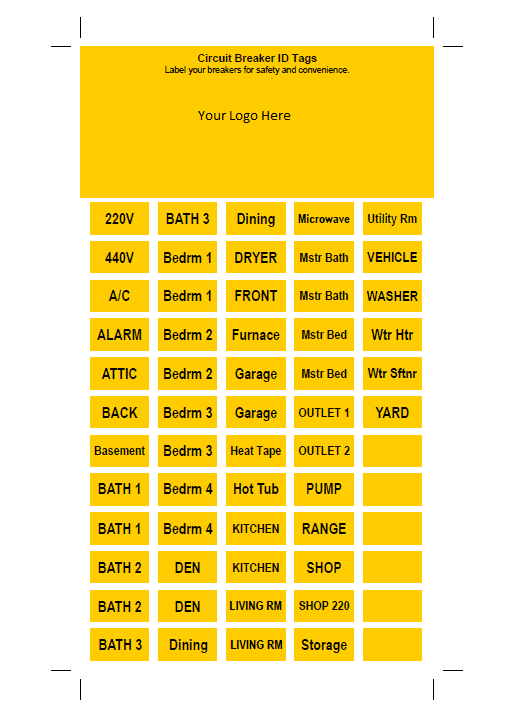 Circuit breaker labels 